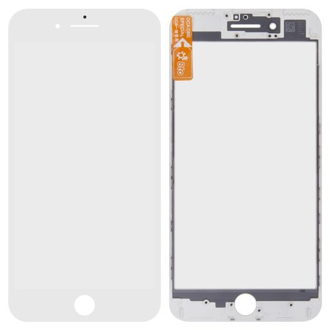 Стекло корпуса для iPhone 7 Plus, с рамкой, с OCA пленкой, белое