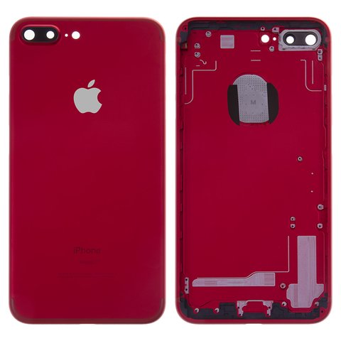 Корпус для Apple iPhone 7 Plus, красный, с держателем SIM карты, с боковыми кнопками