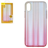 Чохол Baseus для iPhone XS, рожевий, матовий, з переливом, пластик, #WIAPIPH58-JG04