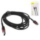 USB кабель Baseus Cafule, USB тип-C, USB тип-A, 200 см, 2 A, чорний, червоний, #CATKLF-C91