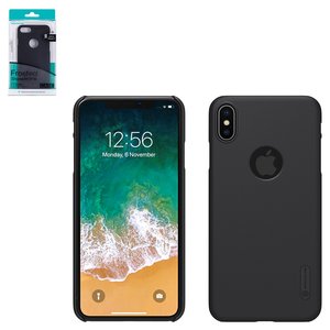 Чохол Nillkin Super Frosted Shield для iPhone XS Max, коричневий, матовий, з підставкою, з отвором під логотип, пластик, #6902048164710
