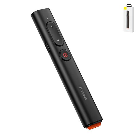 Лазерная указка презентер Baseus Orange Dot PPT, черная, пластик, #ACFYB A01