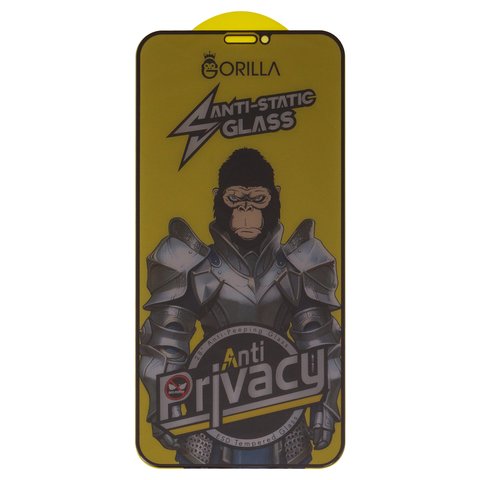 Захисне скло для Apple iPhone 11 Pro, iPhone X, iPhone XS, сумісне з чохлом, Full Glue, Anti Static, Anti Peeping, чорний, шар клею нанесений по всій поверхні, gorilla