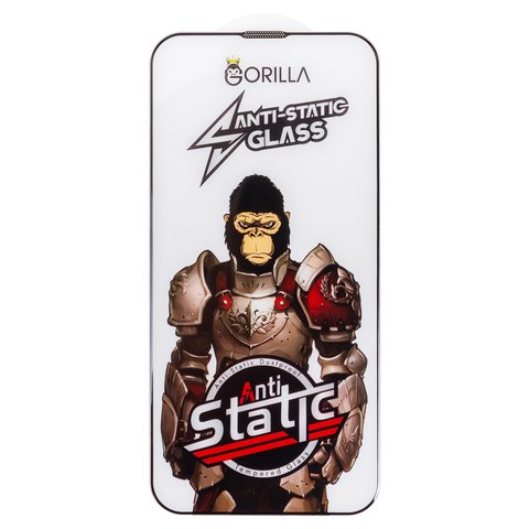 Захисне скло Gorilla для Apple iPhone 13, iPhone 13 Pro, iPhone 14, сумісне з чохлом, Full Glue, Anti Static, чорний