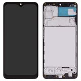 Дисплей для Samsung A225 Galaxy A22, черный, с рамкой, Сopy, (TFT)