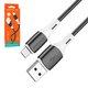 USB кабель Borofone BX79, USB тип-A, micro-USB тип-B, 100 см, 2,4 А, чорний, силіконовий, #6974443384765