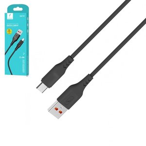 USB кабель SkyDolphin S61V, USB тип A, micro USB тип B, 100 см, 2,4 А, черный