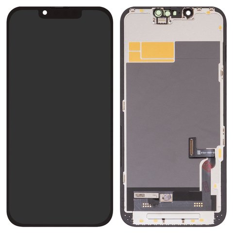 Дисплей для iPhone 13, чорний, з рамкою, High Copy, без помилки, OLED , DD OLED OEM soft, diagnosable