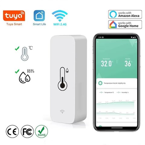 Датчик температури та вологості Tuya Smart, з WiFi