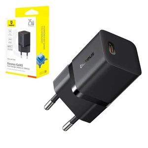 Мережевий зарядний пристрій Baseus GaN5 mini, 25 Вт, Fast Charge, чорний, 1 порт, #P10110909113 00