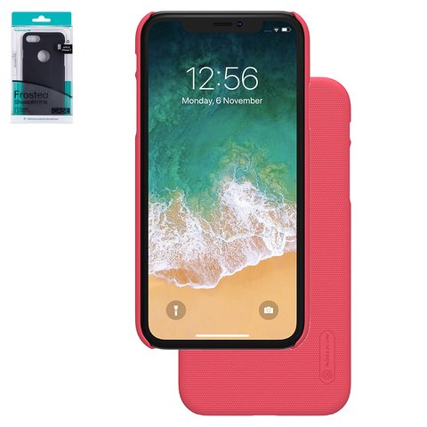 Case Nillkin Super Frosted Shield compatible with iPhone XR, red, with support, with logo hole, matt, plastic  #6902048164604