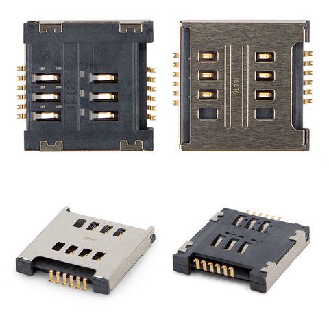 Conector de tarjeta SIM puede usarse con LG D285 Optimus L65 Dual SIM, D325 Optimus L70 Dual SIM, D380 L80 Dual SIM, E455  Optimus L5 Dual SIM, E615 Optimus L5 Dual, P715 Optimus L7 II, T370, T375, dos tarjetas SIM
