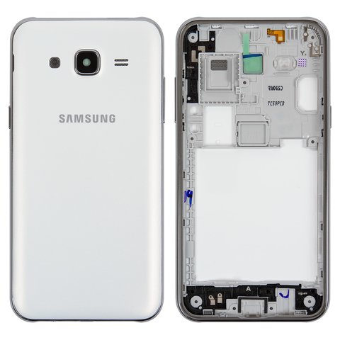 Housing compatible with Samsung J500H DS Galaxy J5, white 