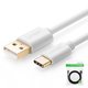 USB Cable UGREEN, (USB type-A, USB type C, 100 cm, 2.4 A, white) #6957303831654