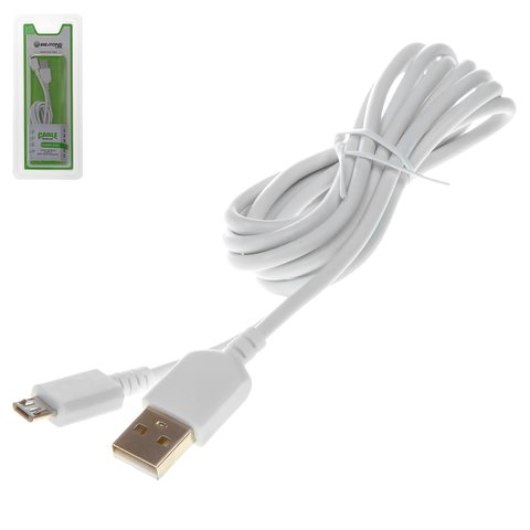 USB Cable Bilitong compatible with Tablets; Cell Phones, USB type A, micro USB type B, 150 cm, white 
