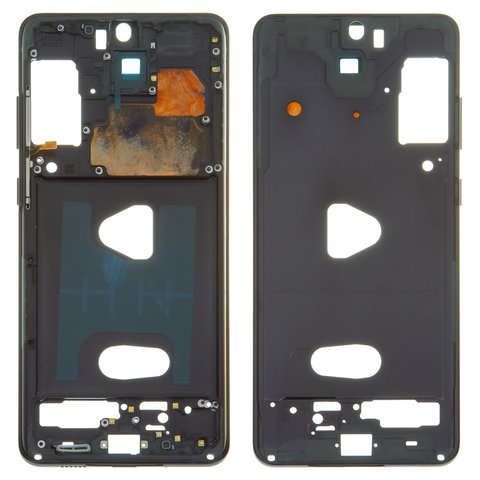 Parte media de carcasa puede usarse con Samsung G985 Galaxy S20 Plus, G986 Galaxy S20 Plus 5G, negra, marco para fijar pantalla, cosmic black