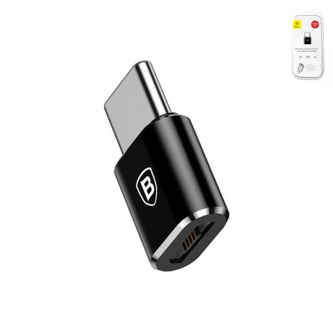 Adaptador Baseus Mini, USB tipo C, micro USB tipo B, negro, 2.4 A, #CAMOTG 01