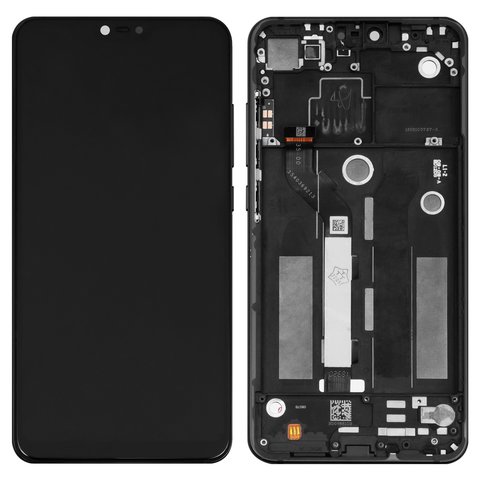 LCD compatible with Xiaomi Mi 8 Lite 6.26", black, with frame, original change glass  , M1808D2TG 