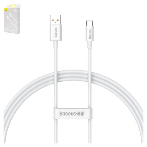 USB кабель Baseus Superior, USB тип C, USB тип A, 100 см, 100 Вт, белый, #CAYS001302
