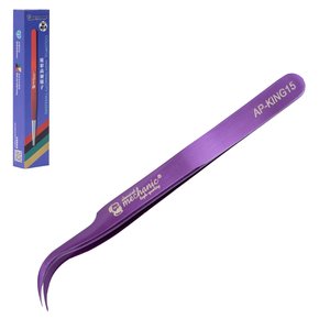 Mounting Tweezers Mechanic AP KING15, curved, 117 mm, purple 