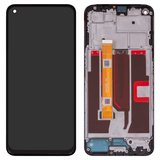 LCD compatible with Oppo A54 5G, A74 5G, A93 5G, (black, with frame, Original (PRC), CPH2195, OPG02, CPH2197, CPH2263, PCGM00, PEHM00, PEHT00)