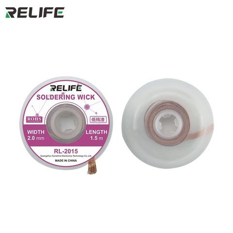 Лента оплетка RELIFE RL 2015, Ш  2,0 мм, Д  1,5 м