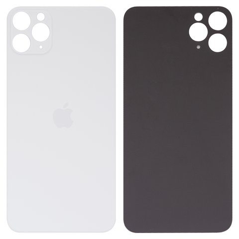 Housing Back Cover compatible with iPhone 11 Pro Max, white, silver, no need to remove the camera glass, Original PRC , big hole, matte silver 