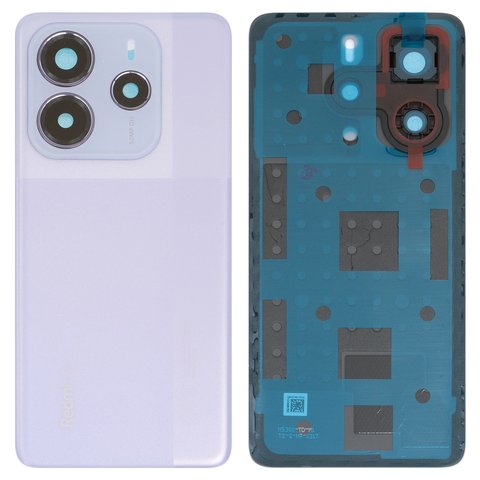 Housing Back Cover compatible with Xiaomi Redmi Note 14 5G, purple, with camera lens, lavender purple 