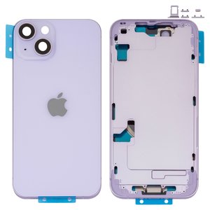 Housing compatible with iPhone 14, purple, with SIM card holders, with side buttons, Original PRC , EU version 