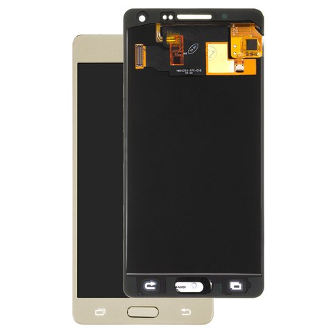 LCD compatible with Samsung A500 Galaxy A5, golden, with light adjustable, Best copy, without frame, Copy, TFT  
