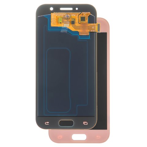 LCD compatible with Samsung A520 Galaxy A5 2017 , pink, without frame, High Copy, with wide edge, OLED  
