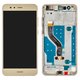 LCD compatible with Huawei P10 Lite, (golden, with frame, Original (PRC), WAS-L21/WAS-LX1/WAS-LX1A)