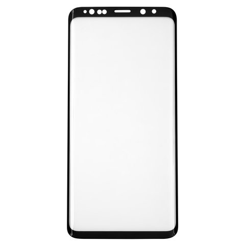 Tempered Glass Screen Protector All Spares compatible with Samsung G965F Galaxy S9 Plus, 0,26 mm 9H, Full Screen, black, This glass covers the screen completely. 