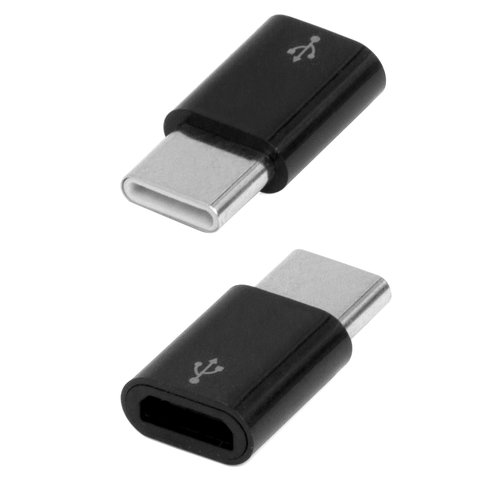 Adapter, USB type C, micro USB type B, black 