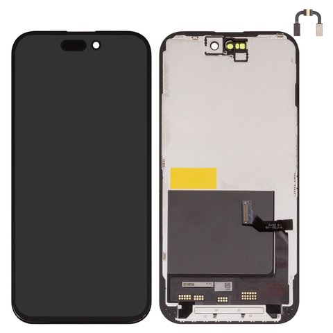 LCD compatible with iPhone 15, black, with frame, AAA, TFT , JK 