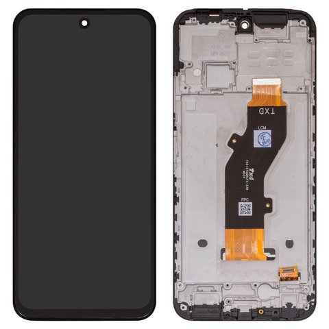 LCD compatible with Tecno Spark 30C, black, with frame, High Copy, TXDI670QBAPX, kl5, kl5n 