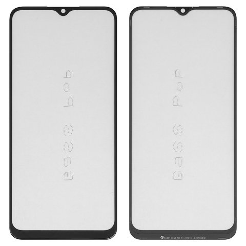 Housing Glass G+OCA PRO compatible with Oppo A15, A15s, with OCA film, black 