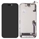 LCD compatible with iPhone 16, (black, with frame, HC, without IC, (AMOLED), GX OEM soft)