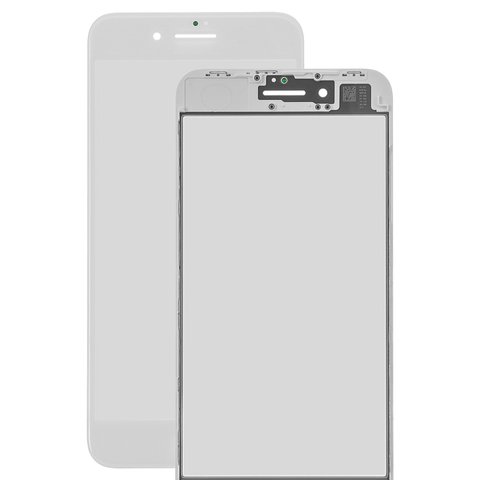 Vidrio de carcasa puede usarse con iPhone 8 Plus, con película OCA, con marcos, blanco