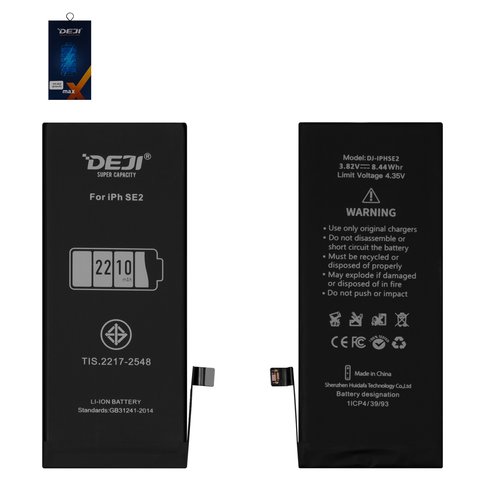 Batería Deji puede usarse con Apple iPhone SE 2020, Li ion, 3.82 V, 2210 mAh, mayor capacidad, original IC