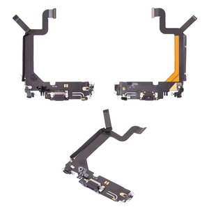 Cable flex puede usarse con iPhone 14 Pro Max, del conector de carga, morado, con micrófono, con componentes, Original PRC , deep purple