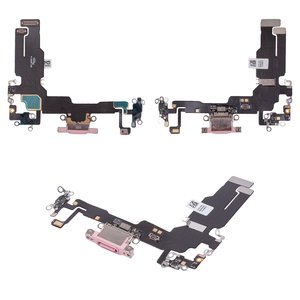 Cable flex puede usarse con iPhone 15, del conector de carga, rosado, con micrófono, HC