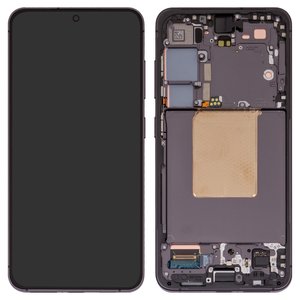 Pantalla LCD puede usarse con Samsung S921 Galaxy S24, negro, con marco, Original PRC 