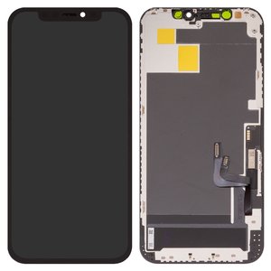 Pantalla LCD puede usarse con iPhone 12, iPhone 12 Pro, negro, con marco, HC, sin error, OLED , DD OLED OEM soft, diagnosable