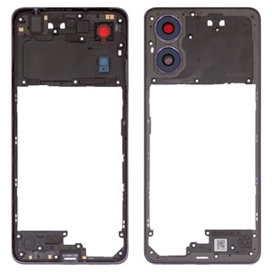 Parte media de carcasa puede usarse con Motorola Moto G04, gris, con vidrio de cámara