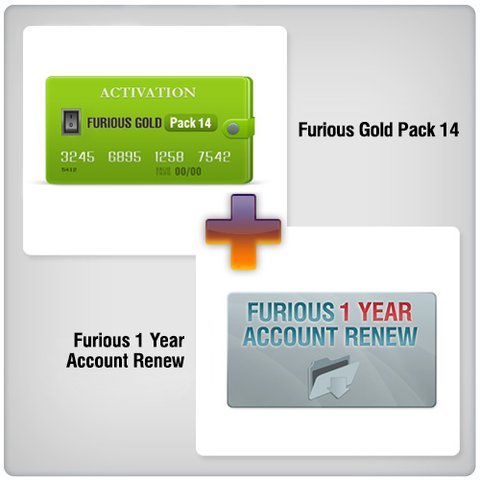 Продовження доступу в зону підтримки Furious на 1 рік + Furious Gold Pack 14