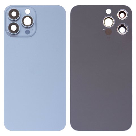 Задняя панель корпуса для iPhone 13 Pro Max, голубая, со стеклом камеры, sierra Blue, small hole