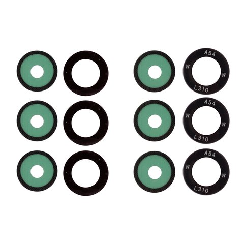 Стекло камеры для Samsung A057 Galaxy A05s, A546 Galaxy A54 5G, черное, без рамки, комплект 3 шт.