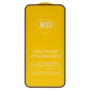 Защитное стекло для Apple iPhone 15 Pro Max, совместимо с чехлом, Full Glue, без упаковки , черный