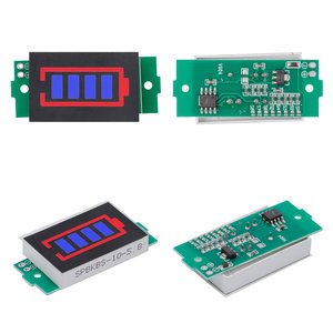 Индикатор уровня заряда аккумулятора 1S 8S, 3,3 31,2V, синий, для Li ion аккумуляторов